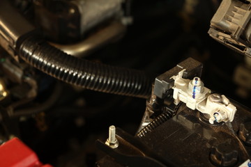 Battery of car scene.