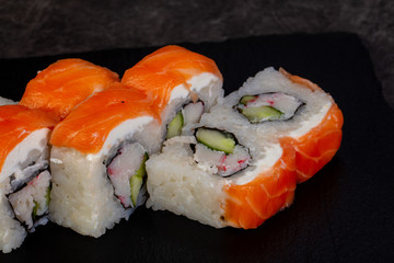 Japanese roll with salmon