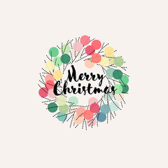 Christmas card with elegant branches of snowy berries isolated on white background