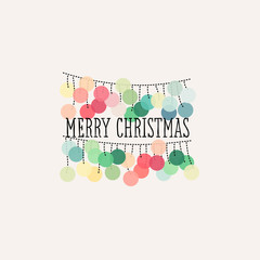 Christmas card with elegant branches of snowy berries isolated on white background