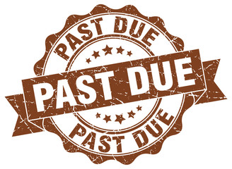 past due stamp. sign. seal