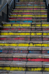 Colourful steps in Hastings, East Sussex, England