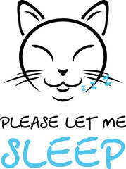 Sleeping cat. Cartoon drawing for design