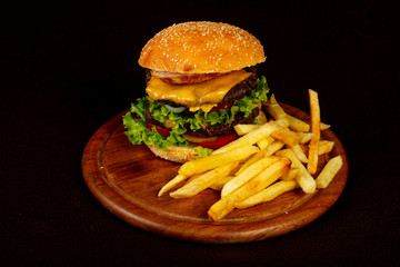 Homemade burher with potato