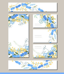 Muscari set with visitcards and greeting templates