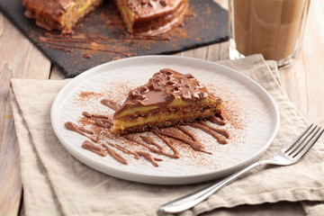 Almond cake with dark chocolate