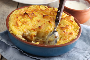 Mushrooms and potato gratin