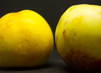 two nectarine yellow and white peach