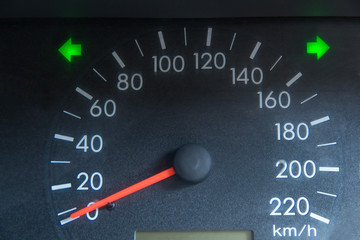 Screen display of car status warning light on dashboard panel symbols which show the fault indicators