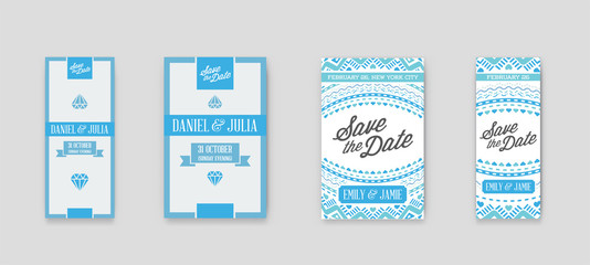 Set of Vector Design Awesome Wedding Invitation Template with Mandala or Doodles Theme. Save The Date, Christmas Eve, Mothers Day, Valentines Day, Birthday cards, Invitations or Baby Shower