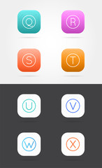 Big Set of App Icon Template with Guidelines. Vector Fresh Colour