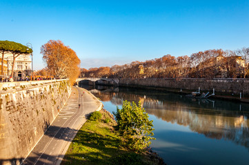 Nice high view on the river in Rome