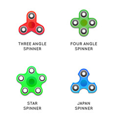 Fidget Hand Spinner Toys flat vector icons