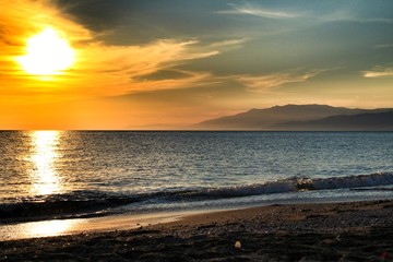 Obraz premium Sunset on the beach in Cabo de Gata, Almeria