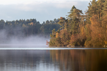 autumn landscape with lake and trees