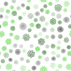 Light Green vector seamless cover with beautiful snowflakes.
