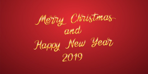 Merry Christmas and Happy New Year 2019. Vector