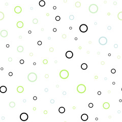 Light Blue, Green vector seamless background with bubbles.