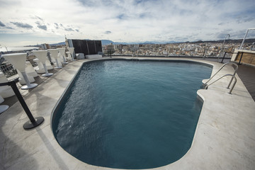 Spain - Malaga swimming pool on the rooftop at downtown