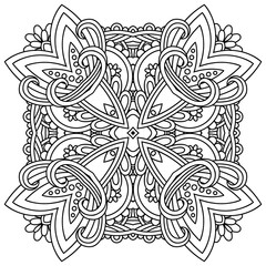  Vector template zentangle mandala for decorating greeting cards, coloring books, art therapy, anti stress, print for t-shirt and textile.