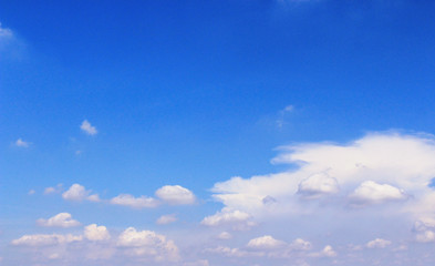 Light white cloud in blue sky background