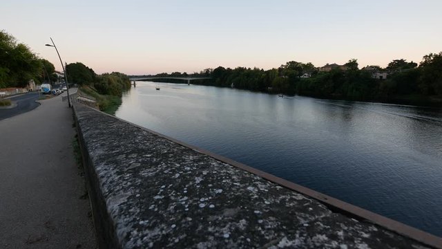 Dordogne river at dusk, Bergerac, France