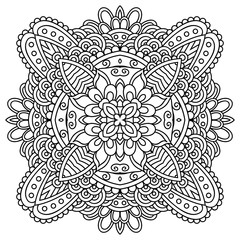  Vector template zentangle mandala for decorating greeting cards, coloring books, art therapy, anti stress, print for t-shirt and textile.