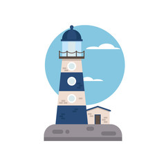 Lighthouse vector flat colorful ilustration
