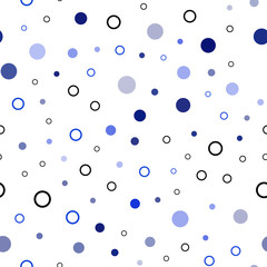 Dark BLUE vector seamless pattern with spheres.