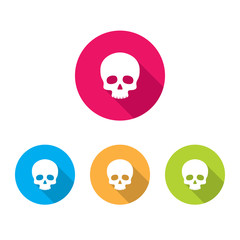 Skull Icons With Long Shadow