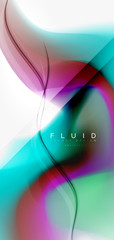 Color flowing wave, trendy liquid design template