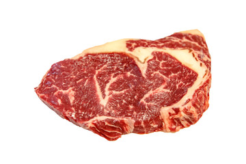 Raw marbled beef entrecote, isolated