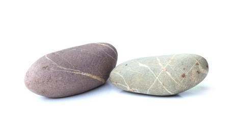 Pebbles stone, heap of stones isolated on white background, sea pebble