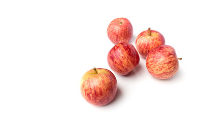 Fresh red apples isolated on white background