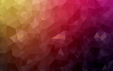 Dark Pink, Yellow vector abstract polygonal pattern.