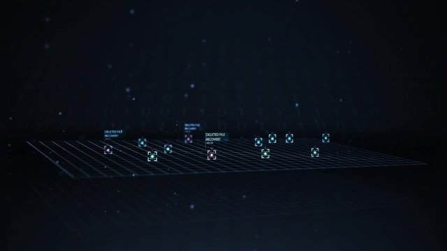 Recovering lost or deleted computer files on a server - tech concept
