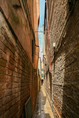 Historic architecture with old medieval buildings in Venice, Italy, Europe.