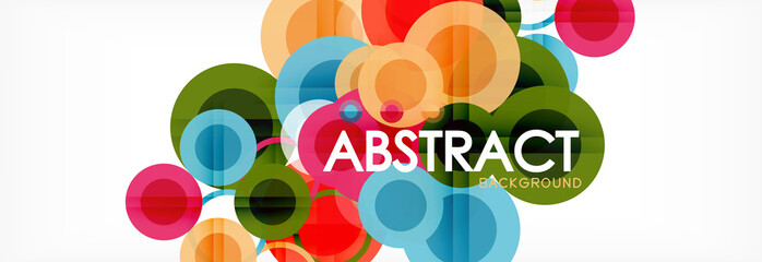 Abstract colorful geometric composition - multicolored circle background