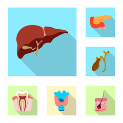 Isolated object of body and human sign. Set of body and medical stock vector illustration.