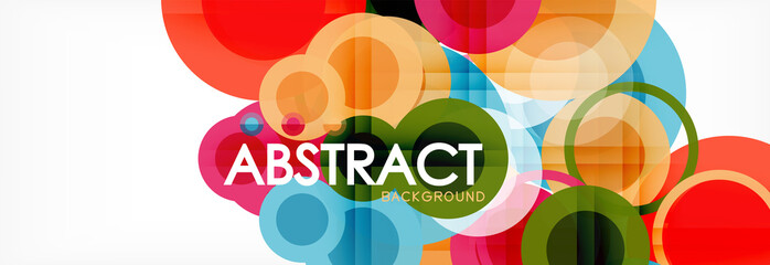 Abstract colorful geometric composition - multicolored circle background