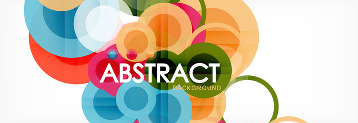 Abstract colorful geometric composition - multicolored circle background
