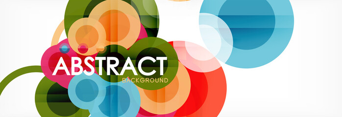 Abstract colorful geometric composition - multicolored circle background