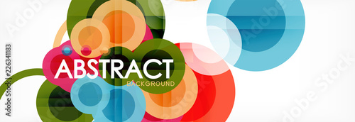 Abstract colorful geometric composition - multicolored circle background