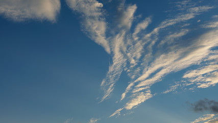 Blue sky with clouds. Nature background.