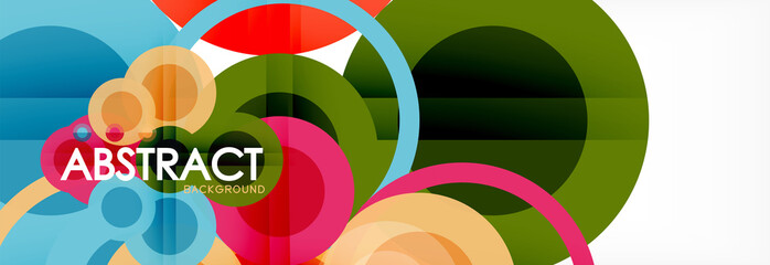 Abstract colorful geometric composition - multicolored circle background