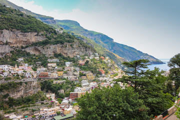 Naklejka premium Positano village panorama in Amalfi Coast, Italy