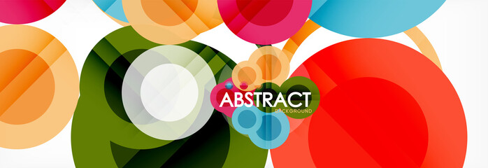 Abstract colorful geometric composition - multicolored circle background