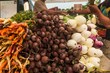 Bunch of beets at the farmers market