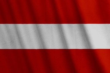 Waving Austrian flag with a fabric texture