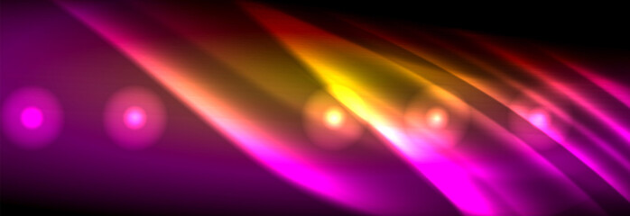 Liquid neon flowing waves, glowing light lines background